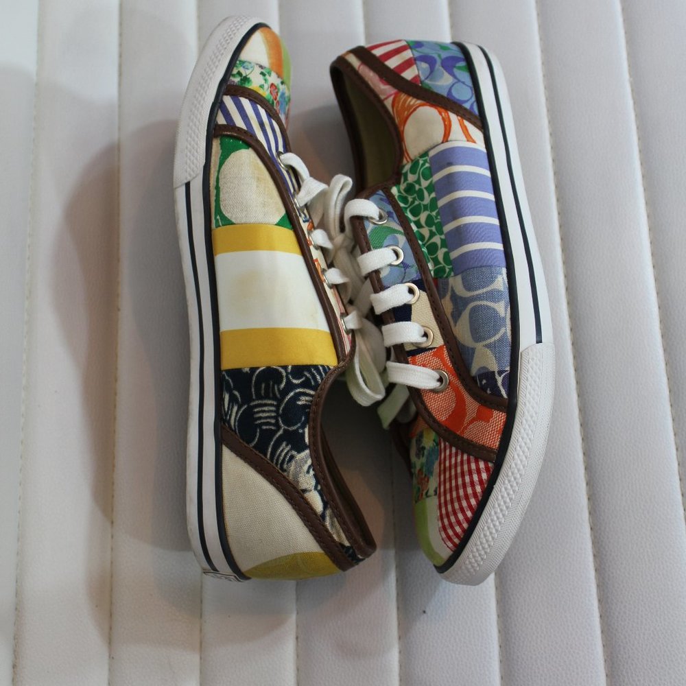 Coach lightweight Skate sneaker Geometric pattern Women's Size 9M - Picture 5 of 9